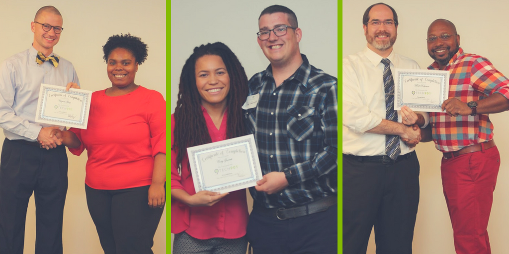 August 2018 Grads receiving their certificates of completion